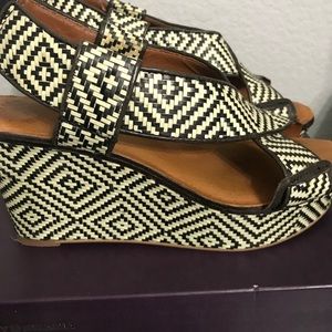Lucky Brand Kiki leather platform wedge sandals